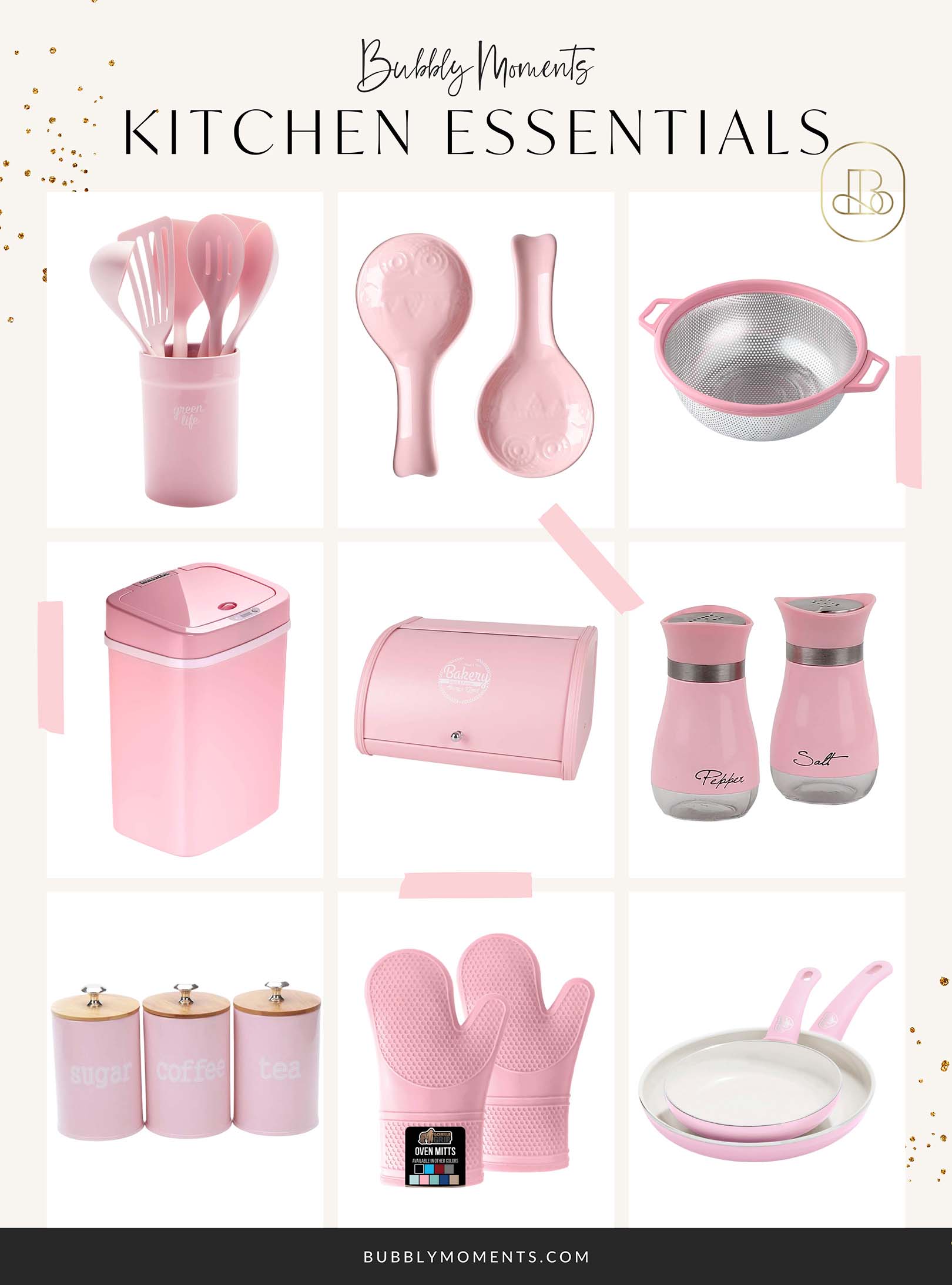 Pink Room Décor Finds | Pink at Home | Pink Home Office | Pink Décor for the Kitchen | Bubbly Moments